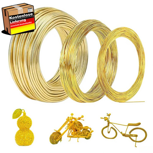 Aluminiumdraht gold 3er - aluminiumdraht, set